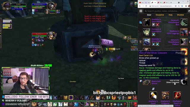 TBC Shadow Priest PvP Arena BiS & Pre-BiS Gear Season One!