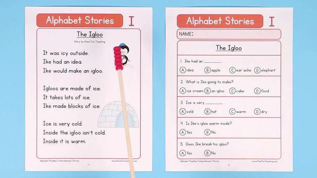 Alphabet Stories Letter I Reading Comprehension Worksheet смотреть онлайн