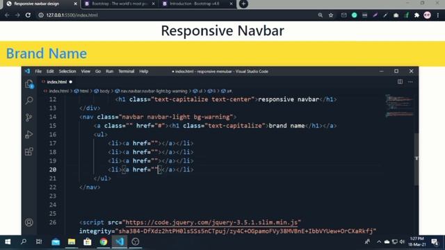 Responsive Navbar | Bootstrap-4 |For own practice смотреть онлайн