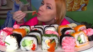 Мукбанг суши, роллы. Еда на камеру. Русский мукбанг. смотреть онлайн