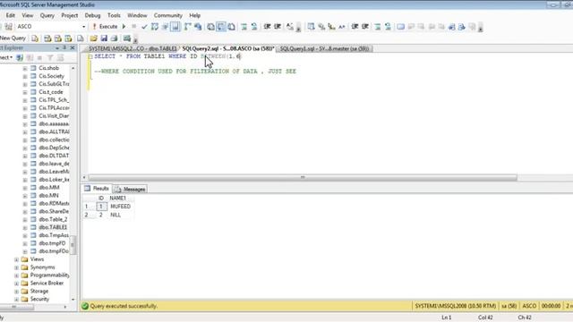 9 WHERE CONDITION IN MS SQL SERVER смотреть онлайн