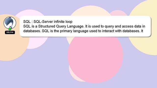 SQL : SQL-Server infinite loop смотреть онлайн