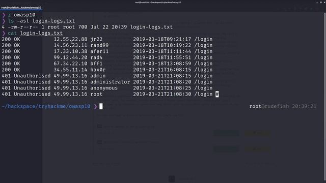 TryHackMe | OWASP Top 10 - Day 10 (Insufficient Logging and Monitoring) смотреть онлайн