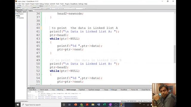 P29: Singly Linked List: Program to Merge two linked list ( List 1 followed by List 2) смотреть онлайн