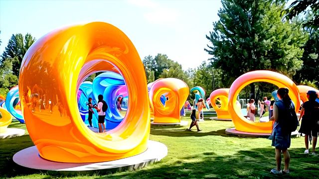 Interactive Psybient Sculpture Park (AI Music)