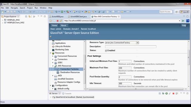 JMS 2.0 Tutorial - MDB + App Client + GlassFish 4.1 + Point to Point смотреть онлайн