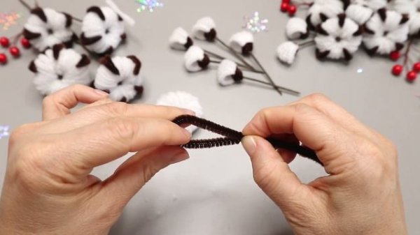 ?ВЕТОЧКА ХЛОПКА для декора ?Сotton Flower from Pipe Cleaners