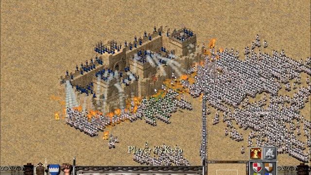 Stronghold Crusader Battle - 2000 Swordsman vs 500 Fire Throwers смотреть онлайн