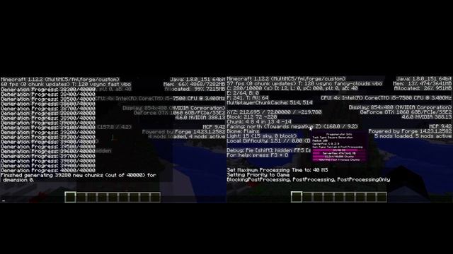 MinecraftForge Pregen Vs Chunk Pregenerator Pregen