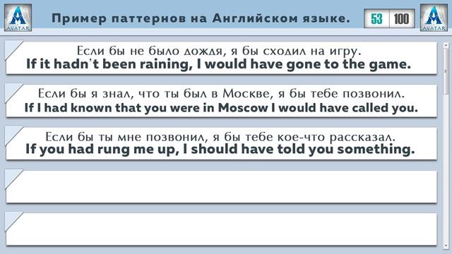 Паттерны - IF- ЕСЛИ | 100 Предложений на Английском языке. смотреть онлайн