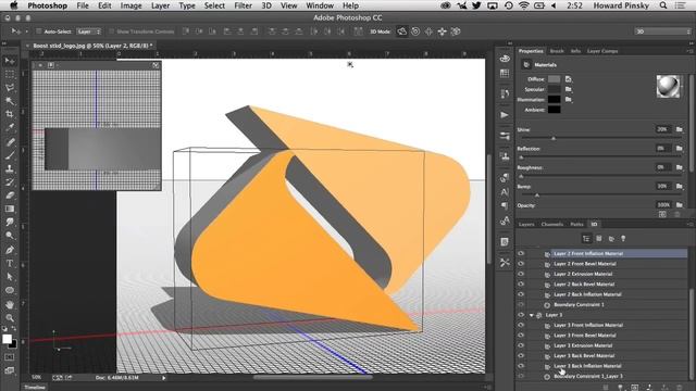 How to Convert a 2D Logo to 3D in Adobe Photoshop смотреть онлайн