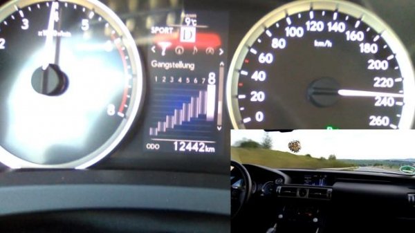 Lexus IS 200t Acceleration and Top Speed on Autobahn