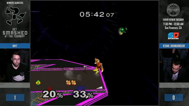Get Smashed at the Foundry #96 - Winner Quarters: Imyt (Sheik) vs R3|Mr. Brandandorf (Ganondorf/Fox смотреть онлайн