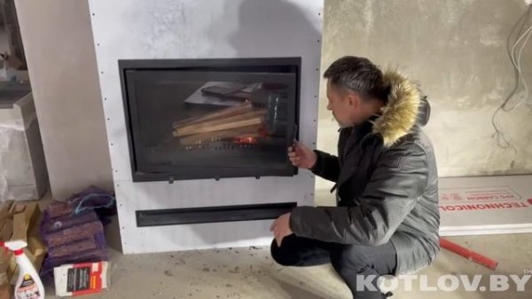 Каминная топка ECOKAMIN Альфа 800 чёрный шамот