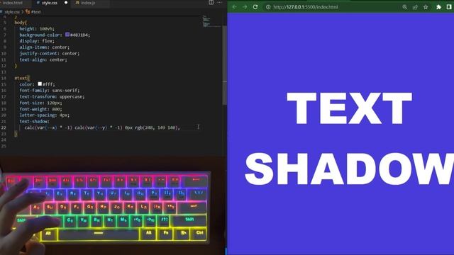 Text Shadow On Mouse Move | Vanilla JavaScript смотреть онлайн