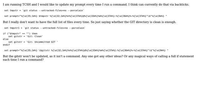 Unix & Linux: Updating a git variable in the Shell prompt on every command смотреть онлайн