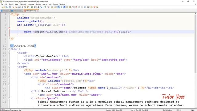 School Management System Project Admin Login Session in PHP and MySQL Tamil Part 02 смотреть онлайн