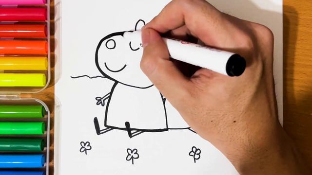 Drawing and coloring Peppa Pig and Suzy Sheep || Learn how to draw Peppa Pig easy смотреть онлайн