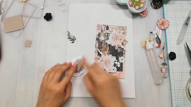 Flower card tutorial / Mixed-media /Mintay by Karola /Скрапбукинг / Scrapbooking смотреть онлайн