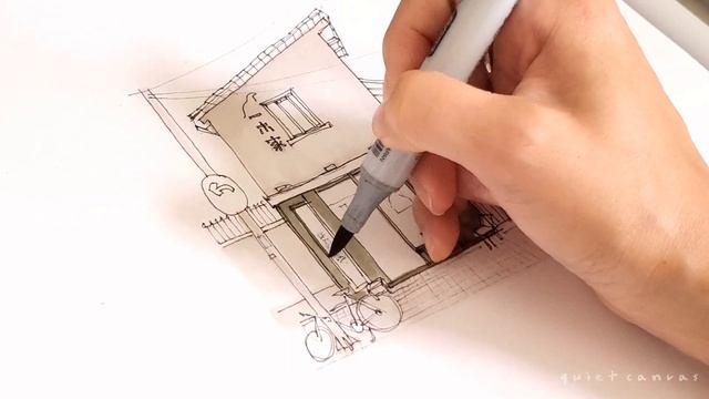 Virtual Urban Sketching | ASMR Relaxing Draw with Me смотреть онлайн