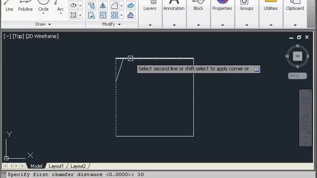 Авто-кад 2012 Сhamfer Фаска смотреть онлайн