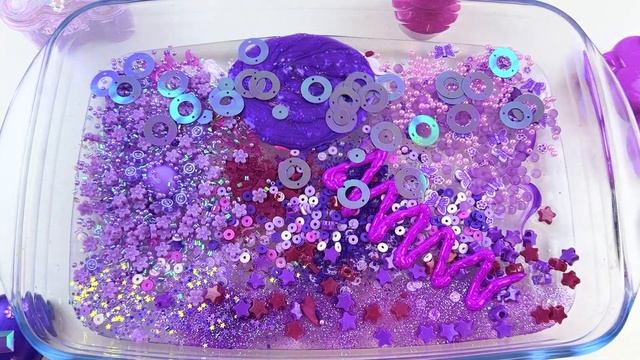 ASMR Slime ??? Mixing ”PURPLE” Makeup, Eyeshadow, Glitter Into Slime. Satisfying Slime Video.
