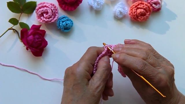 Вязание Крючком Розочки. Как связать розочки крючком? How to crochet rose. Crochet tutorial смотреть онлайн