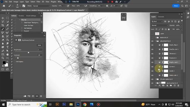 Scribble Pen Art Photoshop Action смотреть онлайн