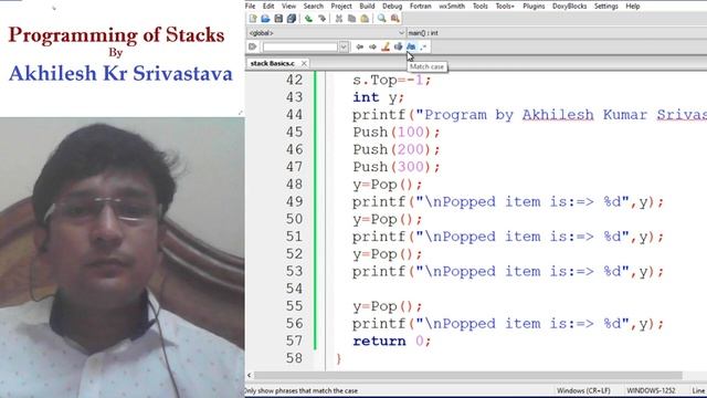 Programming of Stack: Push, Pop, StackTop, Empty Operations смотреть онлайн