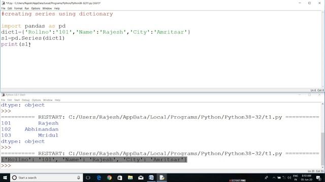 Introduction to Pandas Series in Python (Hindi) | Use of Panda Series | Rajesh DAV Classes смотреть онлайн
