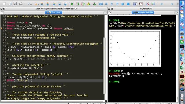 PHY667 - Basic PYTHON - Task 10 - Polynomial Fitting смотреть онлайн