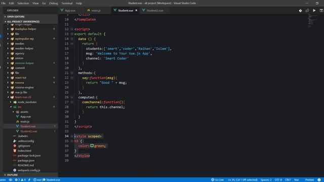 Vue Js Tutorial for beginners in BANGLA(#41) scoped concept смотреть онлайн