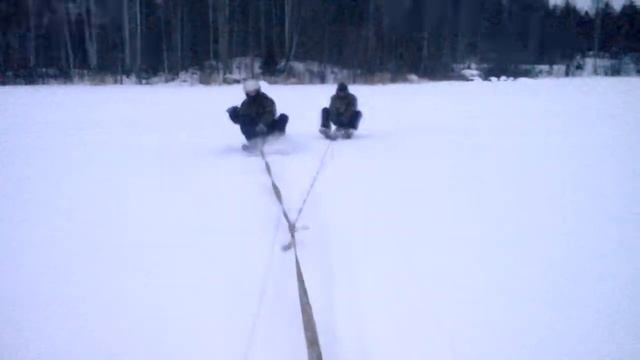Снегоход Буран + озеро + санки + два балбеса (Russian snowmobile + lake +sled ) часть 2/part 2 смотреть онлайн