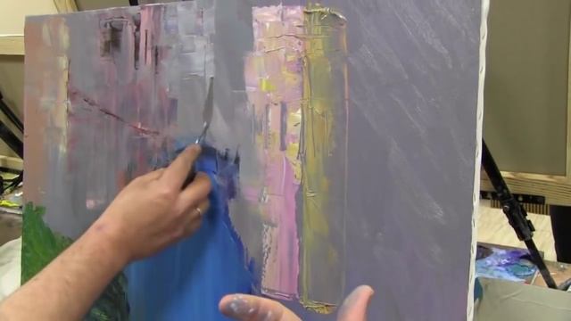 Городской пейзаж маслом, научиться рисовать смотреть онлайн