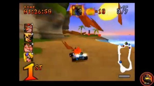 CTR Crash Team Racing: Arcade: Crash Cove: Single: Easy: 7 Laps [Race Time] - PS1 Emulated