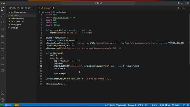 Send data from a Raspberry Pi to AWS IoT смотреть онлайн