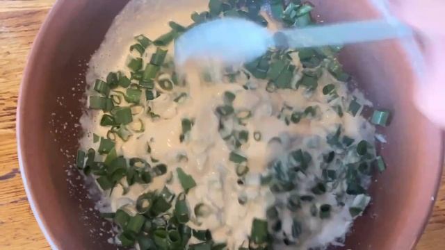 Вафли с зеленым луком