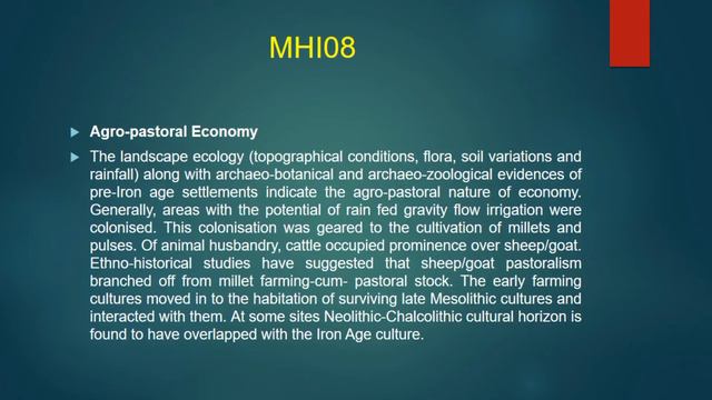 MHI08 Q03. Write a note on the diffusion of agriculture in South India. смотреть онлайн