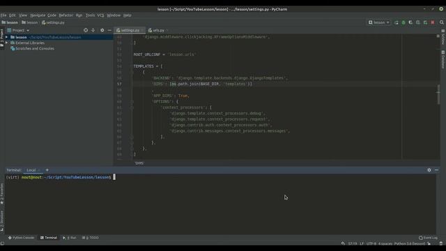 Создание и настройка проекта Django + django rest framework Урок 1 смотреть онлайн