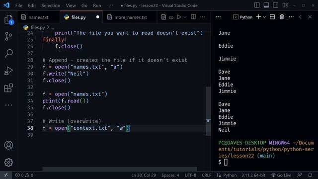 Python File Handling for Beginners смотреть онлайн