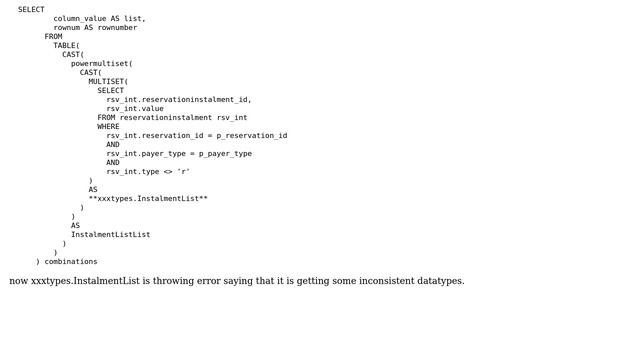 Databases: inconsistent Data Type -ORA-00932 смотреть онлайн