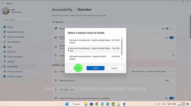 Windows 11 Home : How to add Narrator natural Voices смотреть онлайн