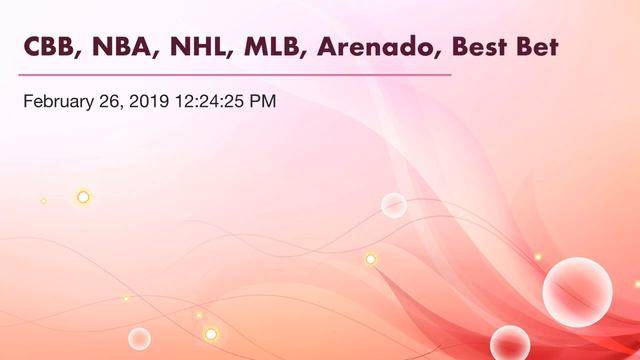 CBB, NBA, NHL, MLB, Arenado, Best Bet смотреть онлайн