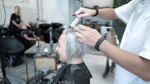 SHORT BOB HAIRCUT, asymmetrical bob haircut tutorial - NIKITOCHKIN смотреть онлайн
