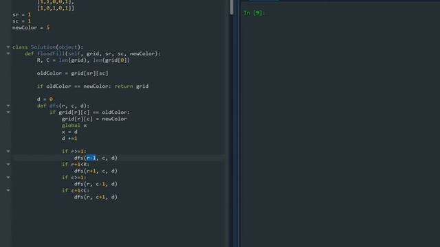Flood Fill - DFS - Python смотреть онлайн
