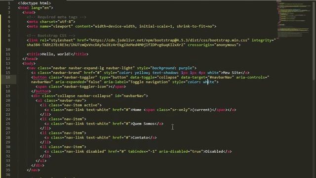 Bootstrap - Criando menu e formulários смотреть онлайн