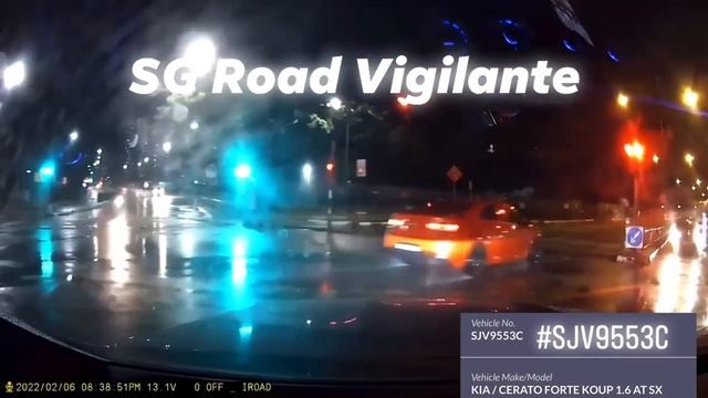 6feb2022 Olive & Thomson Road #SJV9553C Kia Cerato Forte Koup Fail To Conform To Red Light Signal