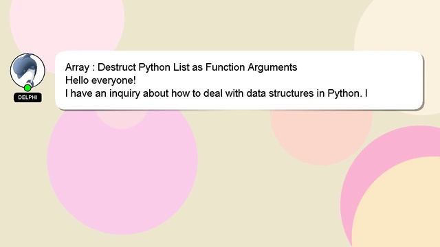 Array : Destruct Python List as Function Arguments смотреть онлайн