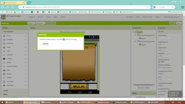 MENJALANKAN PROJECT APP INVENTOR DI EMULATOR