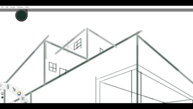 Two point perspective | digital art | double floor house sketch смотреть онлайн